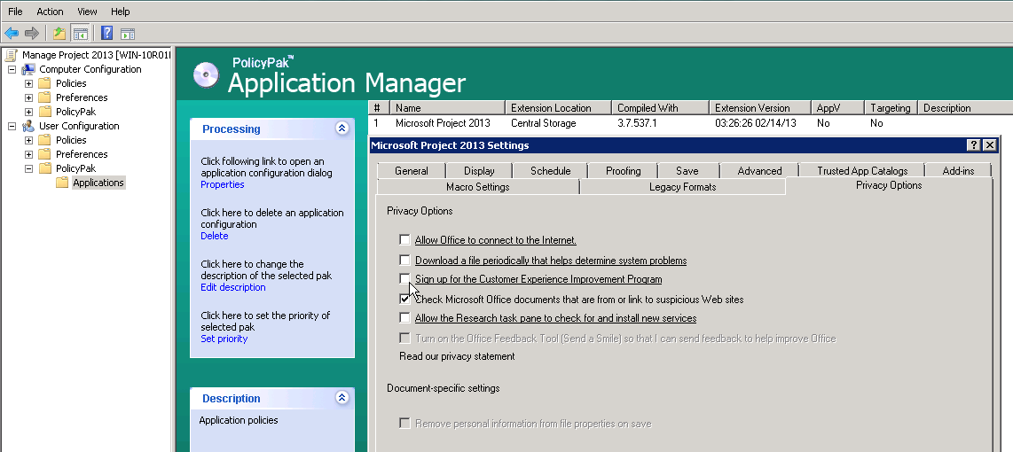 Policypak For Microsoft Project Policypak