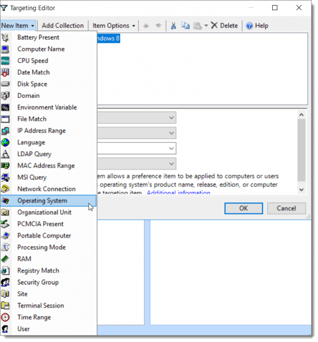 Using Item-level Targeting on Computer Side to Apply to User Side