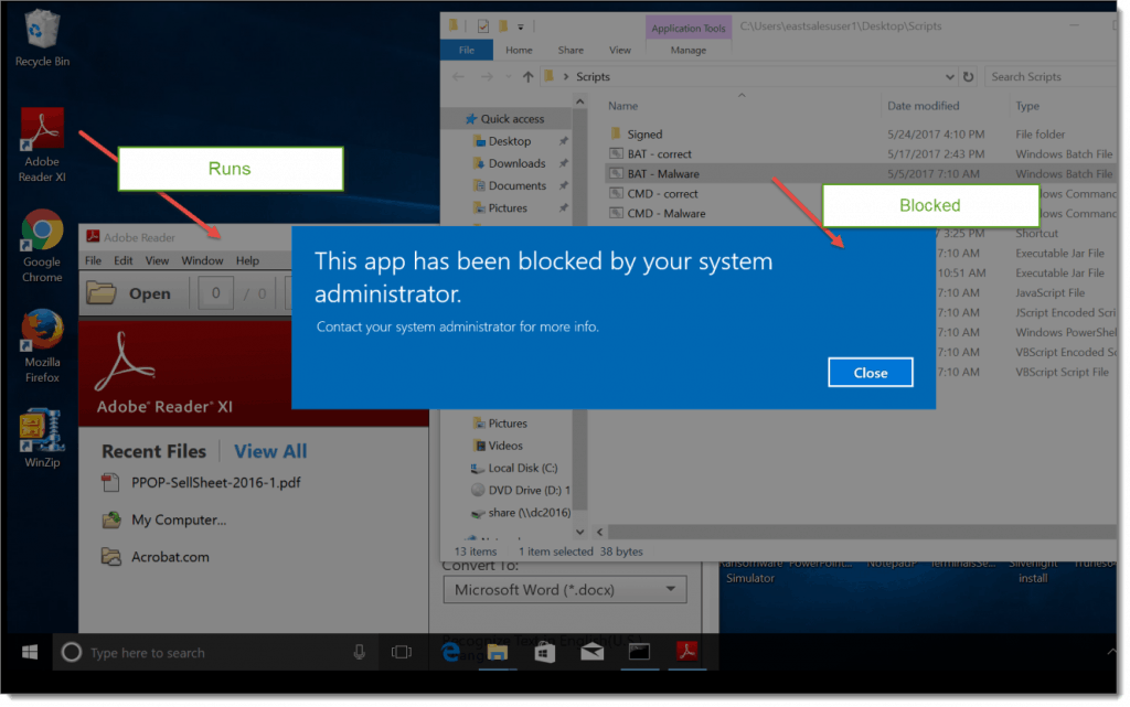 This app has been blocked by your system administrator prompt in Windows 10