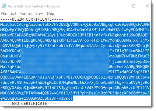 copy certificate text to clipboard