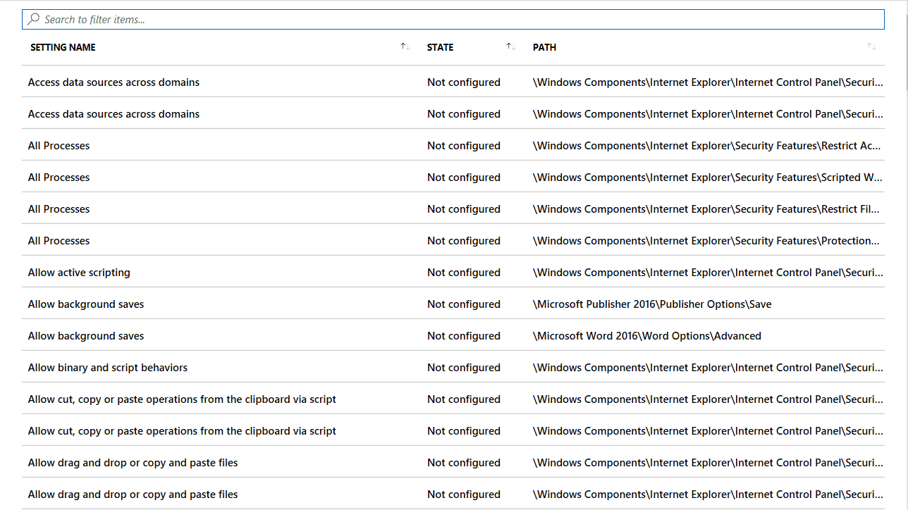 Windows 10 MDM ADMX Template