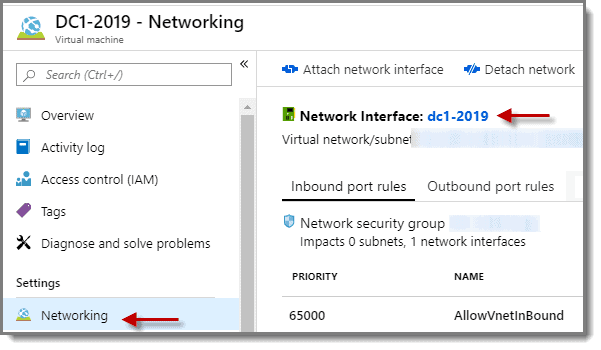 Network interface selection