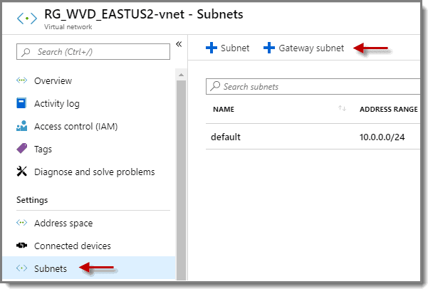 Select subnets