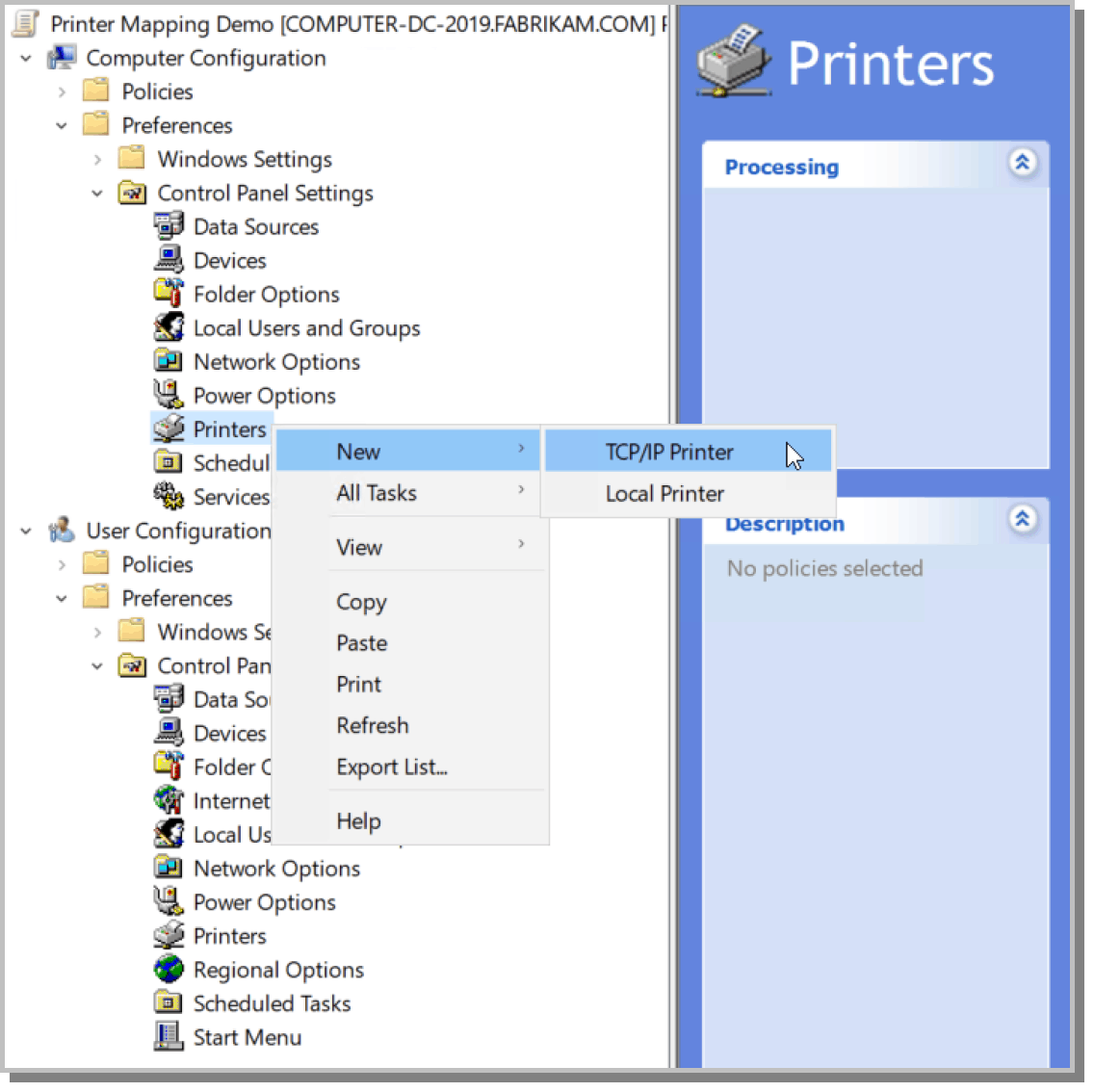 Printer Mapping for TCP IP
