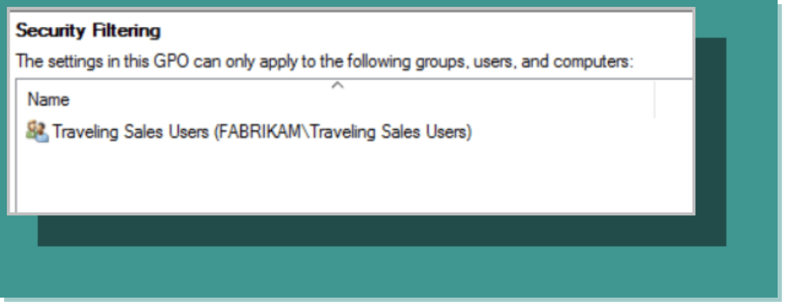 Security filtering for GPO Item level targeting