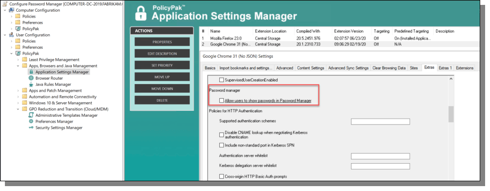 Application Settings Manager Password Manager