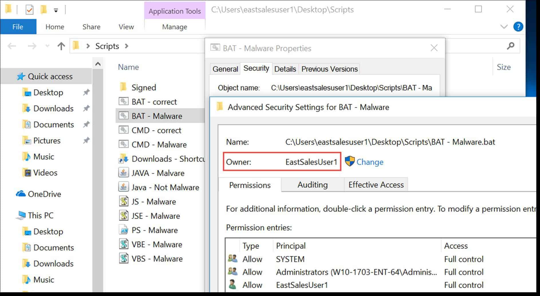 Advanced security settings